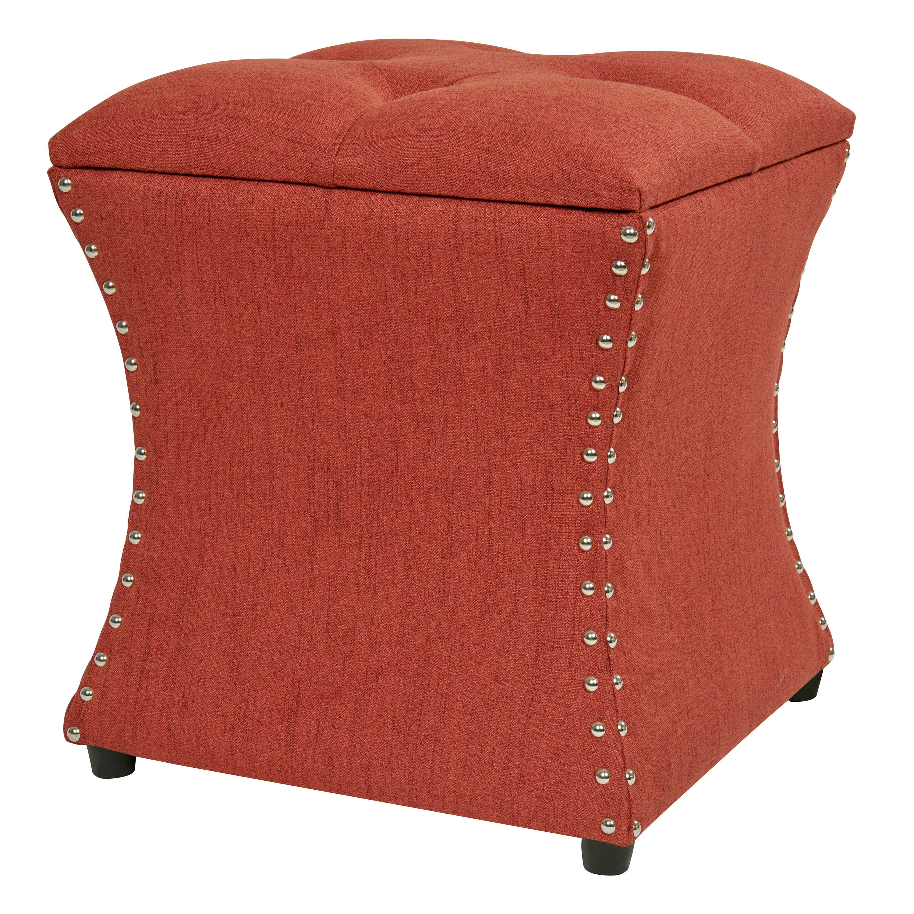 Amelia Nailhead Storage Ottoman, Multiple Colors