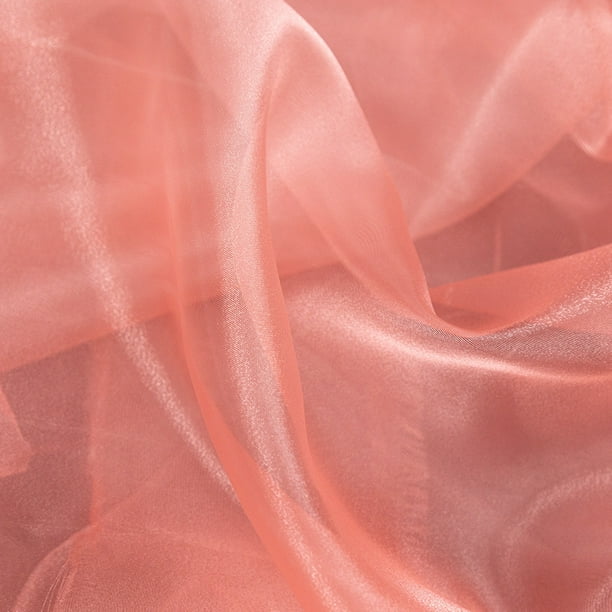 XmhyTop-A Tela de tul de 100 x 145 cm, 1 pieza, para decoración y manualidades, organza transparente, ideal para decoración de eventos temáticos y proyectos de bricolaje, color rosa y naranja.