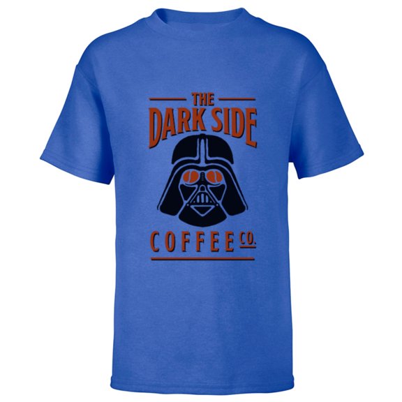 Star Wars Darth Vader The Dark Side Coffee Co Logo Funny - Short Sleeve T-Shirt for Kids - Customized-Royal
