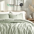 thumbnail image 6 of EVERGRACE Tencel Lyocell Cooling Duvet Cover Set Queen Size 3 Piece, 100% Natural Eucalyptus Lyocell Fiber from Austria, Luxury Silky Soft Comforter Cover with 2 Shams, Sage Tea Green, 92"x88", 6 of 8