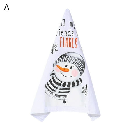 

ActFu Cleaning Towel Kitchen Cleaning Strong Water Absorption Useful Xmas Snowman Print Cleaning Towel