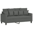 thumbnail image 2 of vidaXL 2 Piece Sofa Set with Cushions Dark Grey Fabric, 2 of 4