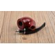 thumbnail image 5 of Juego de pipa de tabaco, pipa de fumar de tallo recto de madera hecha a mano con accesorios (funda y soporte para pipa) (marrón), 5 of 5