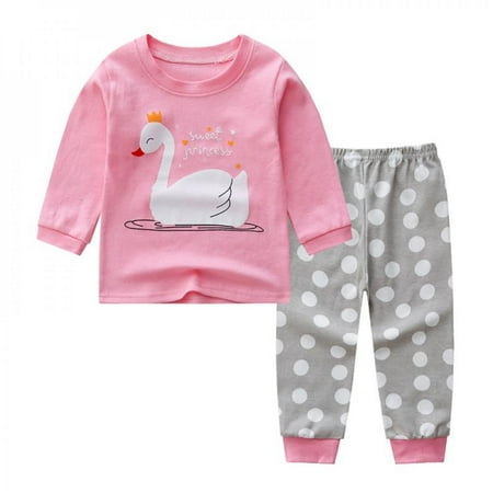 

Jandel 2Pcs Children Baby Boys And Girls Shoulder Button Long-sleeved Underwear/pajamas/sports Air-conditioning Suit 0-5T