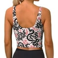 thumbnail image 3 of Vsdgher Black Snake Print Women Sleeveless Athletic Tank Top Built-in Bra Camisole Sports Vest for Yoga Running Fitness Exercise with Removable Pads, 3 of 8