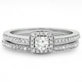 thumbnail image 3 of Dazzlingrock Collection 0.50 Carat (ctw) 10K Round Diamond Ladies Bridal Halo Engagement Ring Set 1/2 CT, White Gold, Size 9, 3 of 4