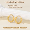 thumbnail image 6 of FindChic Hoop Earrings for Women Stainless Steel Rhombic Pattern Hoops 14K Gold Plated Hollow Tube Loop Earrings Birthday Christmas Jewelry Gifts Her Mom Wife Adults Ideas, 30mm, 6 of 9