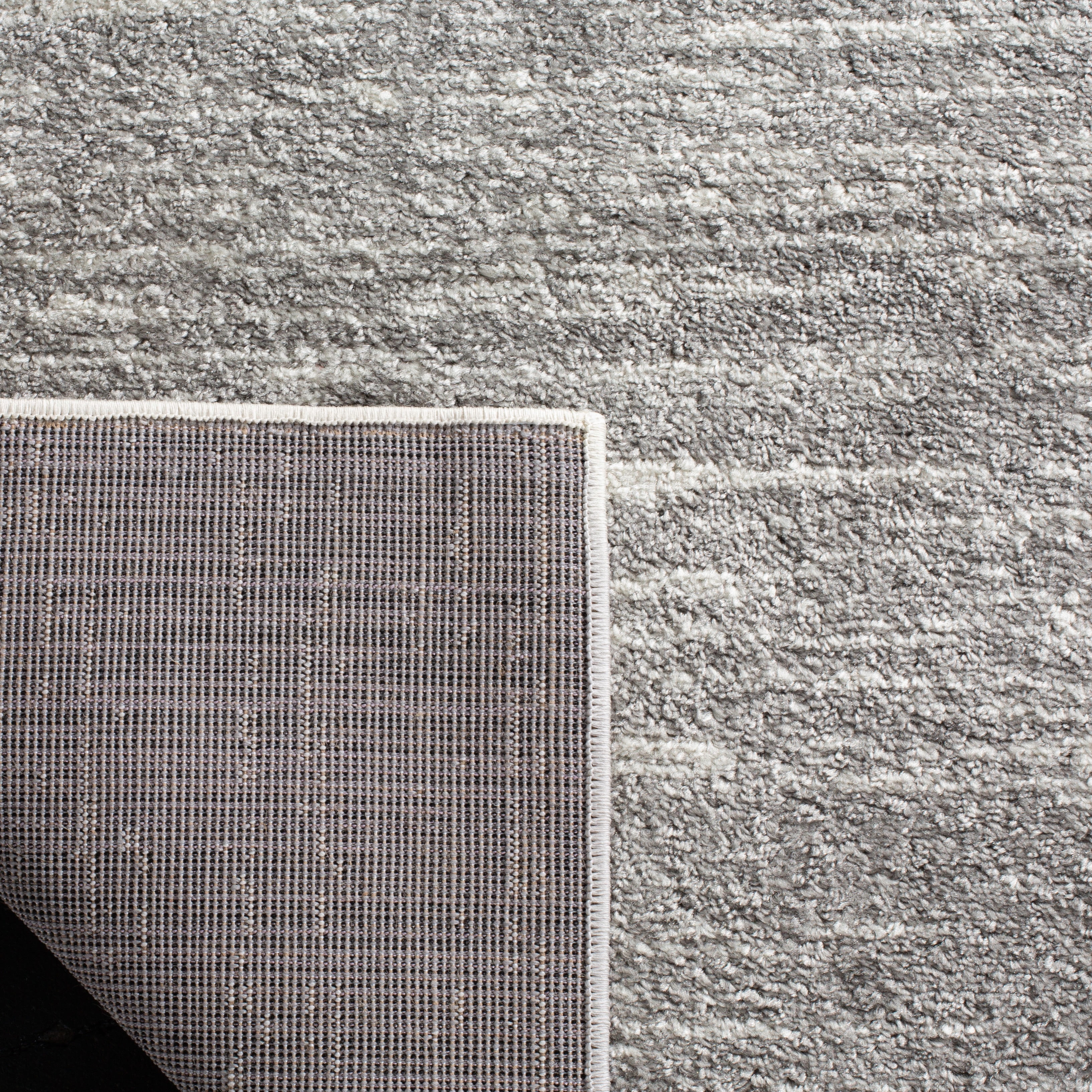 SAFAVIEH Adirondack Esmond Striped Area Rug, Ivory/Silver, 8' x 8' Square - Modern Design, Ivory & Silver, Ideal for Living Room, Bedroom, Dining Space