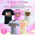 thumbnail image 2 of MISS POPULAR Girls 5 Pack Printed T-Shirts Soft Cotton Tees for Everyday Wear Sizes 7-16 Years, 2 of 7