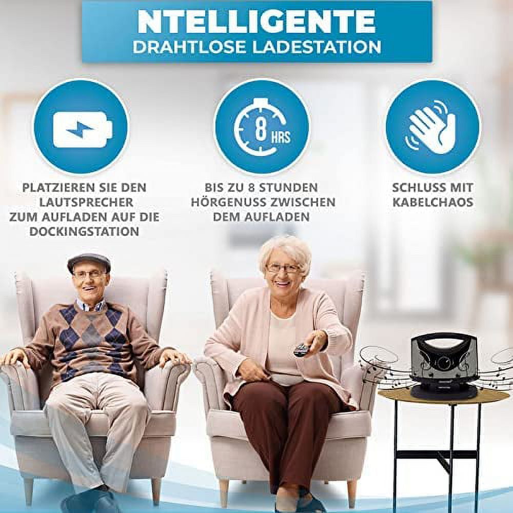 SEREONIC Wireless Portable TV Speaker for Hard of Hearing – Hear Your TV with More Clarity Without Disturbing Others – Perfect for TV Watching Without The Blaring Volume.