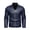 blue, variant on Men's Casual PU Leather Jacket Stand Collar Motorcycle Jacket Classic Versatile Top Fashion Trend Men's Wear
