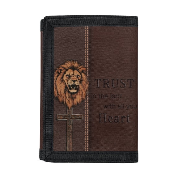 CHAQLIN Lion Pattern Design Kids Trifold Wallet, Polyester Kids Moneybag for Sports, Slim Lightweight Trifold Card Wallet