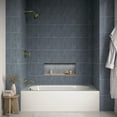 thumbnail image 3 of Streamline L-100-03-L-PBR 60 in. x 30 in. Porcelain-Enameled Steel Alcove Bathtub in Glossy White, With External Left Drain in Polished Brass, 3 of 11