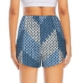 thumbnail image 2 of Lsque Cozy Knitted Blue Chevron Printed Women's Running Shorts with Liner Pockets,Elastic Quick Dry Workout Athletic Gym Yoga Shorts,Womens High Waist Shorts-X-Large, 2 of 9