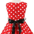 thumbnail image 6 of IBTOM CASTLE Kids Girls 50s Vintage Polka Dot Casual Dress Swing Rockabilly Prom Party Dresses Audrey Wedding Formal Cocktail Evening Gown 7-8 Years Red, 6 of 8