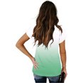 thumbnail image 2 of Jalioing Women's Summer Shirts Short Sleeve Cross V Neck Gradient Blouses Trendy Fashion Tunic Tops Outfits, 2 of 6