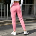 thumbnail image 5 of Risckoth Women's Jogger Leggings High Waist Front Pockets Cuffed Ankle Slim Fit Yoga Pants S-2XL, Pink, 5 of 7