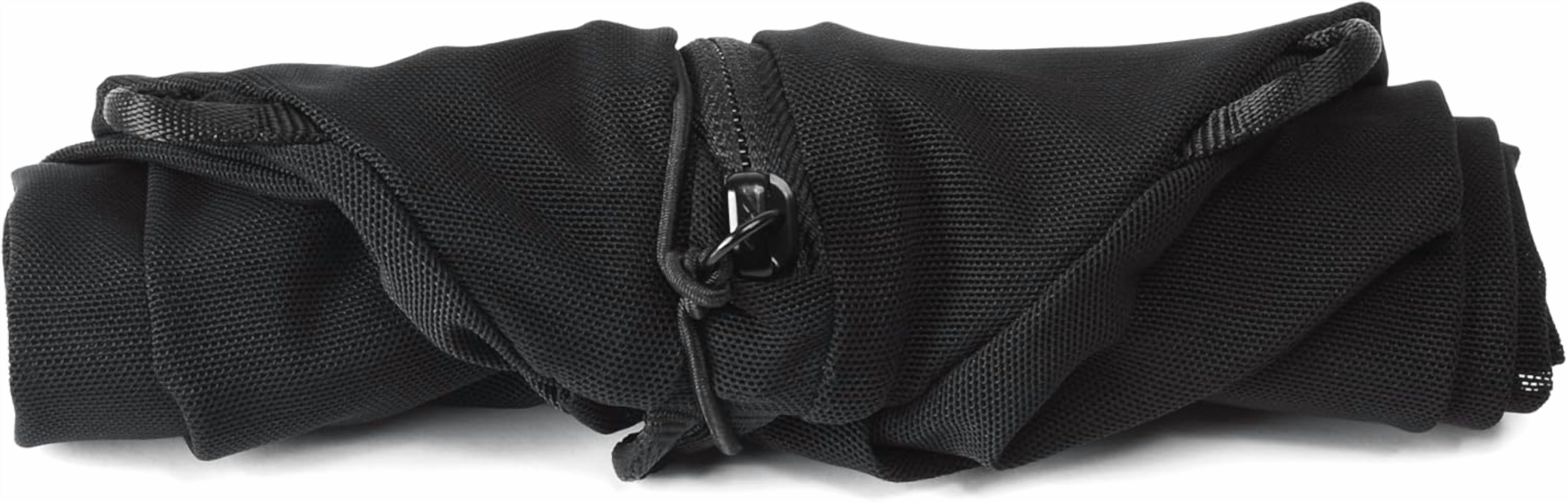 Ultralight Mesh Packing Cube, Black, Stretchy Mesh Luggage Cube with Strap Attachment Points and Luggage Pass Throughs, Zipper Opening, Travel Organizer for Men and Women, Size Small