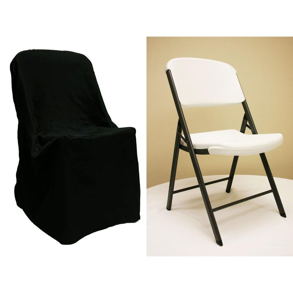 50 Black LIFETIME FOLDING CHAIR COVERS Wedding Party Reception Decorations 