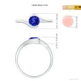 thumbnail image 4 of ANGARA Natural Semi Bezel-Set Solitaire Round Tanzanite Bypass Ring in 14K White Gold for Women (Size-6mm) | December Birthstone, Anniversary, Jewelry Gift for Women | Natural Tanzanite Ring, 4 of 9
