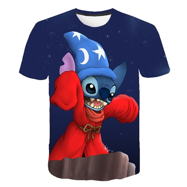 2023 años niños Disney Stitch Top Kawaii impresión Disney verano nuevos productos Harajuku moda Stitch lindo 2-10 años T-Shirt11T Gao Jinjia LED