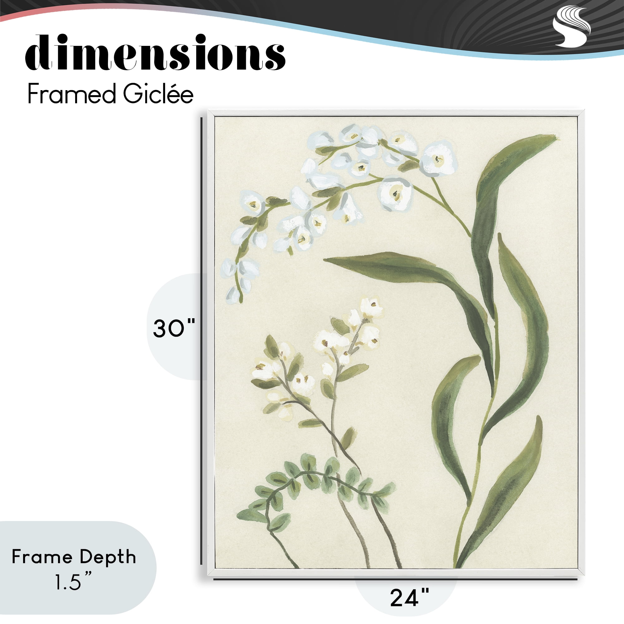 Stupell Industries Neutral Snowdrop Stems White Framed Giclee Art, design by June Erica Vess