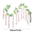 thumbnail image 3 of Usmixi Artificial Wisteria Flower Vine – 180x50cm Dark Purple Faux Hanging Garland for Wedding, Birthday, DIY Bouquets, Home, Ceiling, and Party Decorations, Plastic Decorative Twisted Flower Vines, 3 of 5