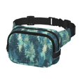 thumbnail image 3 of The Double-Layer Waist Bag Features A 6.3×9.1×2.8in Nylon Zipper And A Pull With A Zipper Compartment Realistic Forests Camouflage Pattern Conifer Paleturquoise_1, 3 of 8