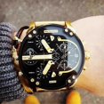 thumbnail image 4 of Men Watch Large Dial Double Movement Rubber Coated Steel Belt Quartz Watch, 4 of 5
