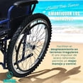 thumbnail image 2 of Silla de Ruedas Todo Terreno | Incluye Bomba de Aire y Kit de Reparación | Soporta 110 Kg, Llanta Trasera Neumática 24” | (Azul), 2 of 10
