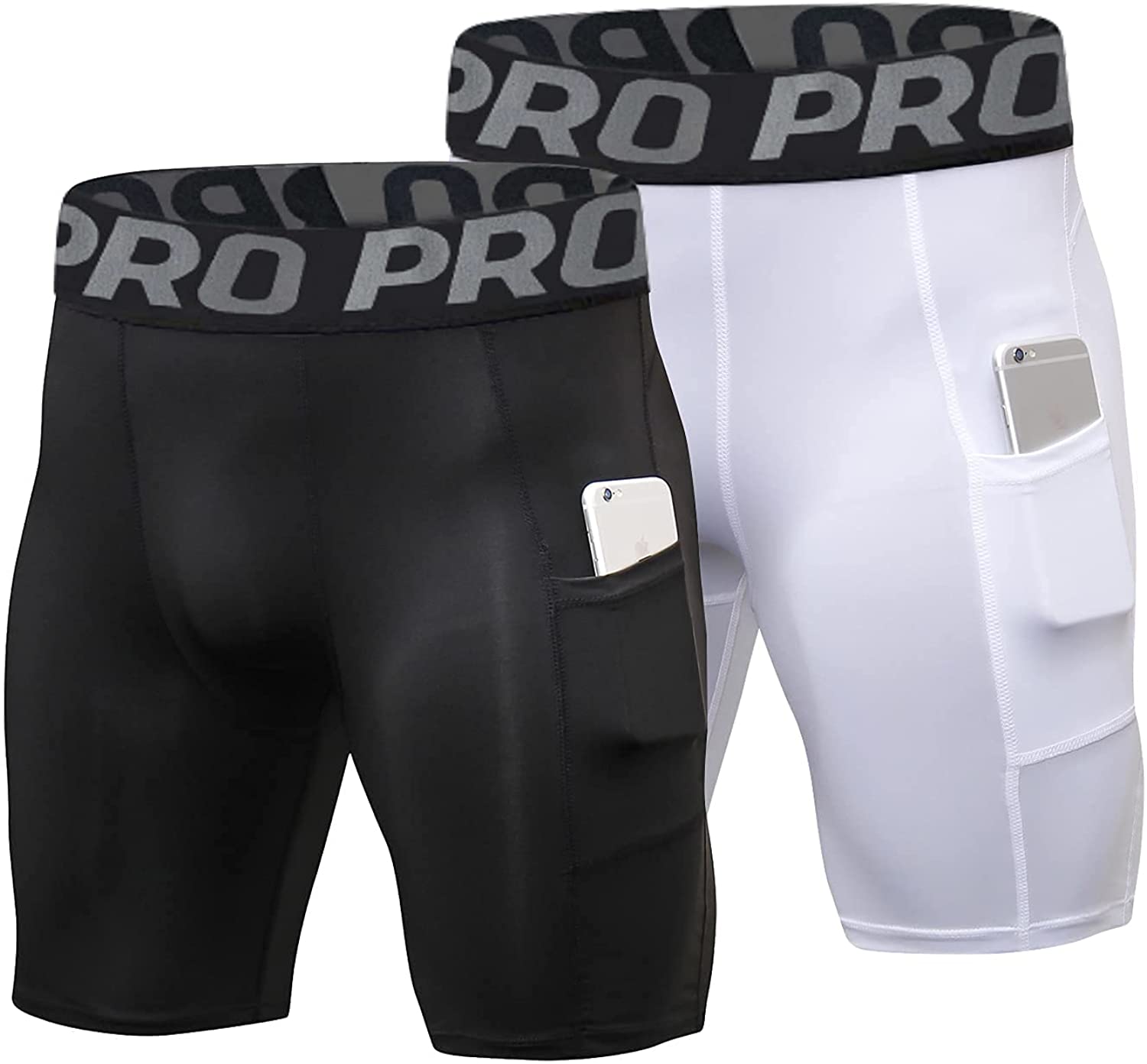Compression Shorts with Phone Pocket 