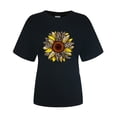 thumbnail image 4 of Hauts d'Été pour Femmes 2022 Manches Courtes Imprimé Mode Décontracté T-Shirts Tunique Col Rond Ample Blouses d'Entraînement, 4 of 4