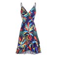 thumbnail image 1 of Drppepioner Robe Décontractée pour Femmes à Col en V d'Été, Dos Nu, Imprimée, Robe Maxi pour la Plage, 1 of 3