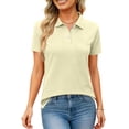 thumbnail image 5 of Women's Golf Shirts Short Sleeve UPF 50+ Collared Shirt Quick Dry Tennis Work Athletic Tops Beige S, 5 of 5