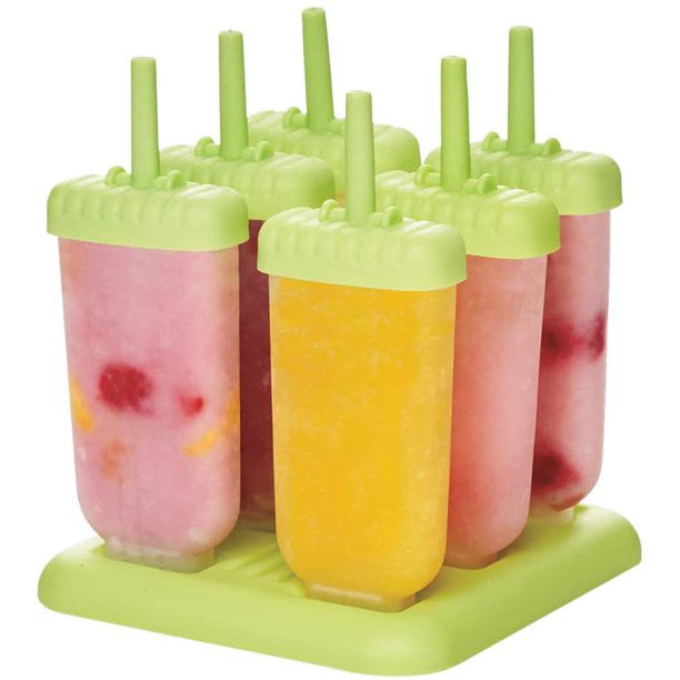 6 Sticks Frozen Popsicle Molds Ice Cream Pop Maker Freezer Tray DIY 6-Cell 