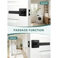 thumbnail image 3 of Poignées de Porte Mates Intérieures Carrées Intimité Leviers de Porte Mates Sans Clé Poignée de Porte Intérieure Moderne Droite pour Chambre et Chambre Réversible pour Côté Droit/gauche, 3 of 8