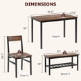 thumbnail image 2 of Dining Table Set for 4, Kitchen Table with 2 Chairs, Bench with Storage Rack, 4 Pieces Dining Room Table Set for Small Place, Apartment, Kitchen, Black, 2 of 6