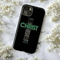 thumbnail image 5 of Minimalist Philippians 4:13 Phone Case, Black Green Christ Strengthens Me Cover for iPhone 17 16 15 14 13 12 11 Plus Pro Max Mini, 5 of 6
