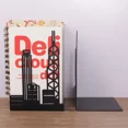 thumbnail image 1 of Stylish Premium Metal Bookends Creative Hollow-out Art Landmark Book Stands Creative Gift Non-Slip Bookends Book Support a slice-26, 1 of 6