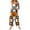 #01Ginger, variant on Women's Halloween Pumpkin Print Sleeveless Overalls, Casual Wide Leg Jumpsuits with Pockets, Vintage Square Neck Bib Pants Made of Rayon Linen Blend White 4XL