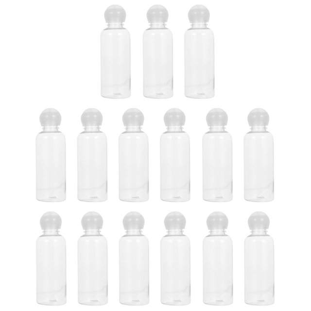 MasteelfCA 15Pcs 50ml Plastic Refillable Cosmetic Bottles with Mushroom for Storage