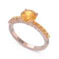 thumbnail image 2 of 2.25 Carat Round Cut Citrine Gemstone Unique Engagement Ring for Women Solid 18K Rose Gold Size 5 by Diamond-Capitals, 2 of 7