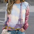 thumbnail image 2 of Sweatshirt For Womens Crewneck Eiffel Tower Hoodies Teen Girls Cute, 2 of 7