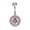 Pink, variant on jiaroswwei Women Rhinestone Inlaid Round Pendant Barbell Navel Ring Body Piercing Jewelry