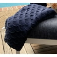 thumbnail image 6 of knit navy throw. unique rounded repeat pocket pattern; 50 x 60"., 6 of 6