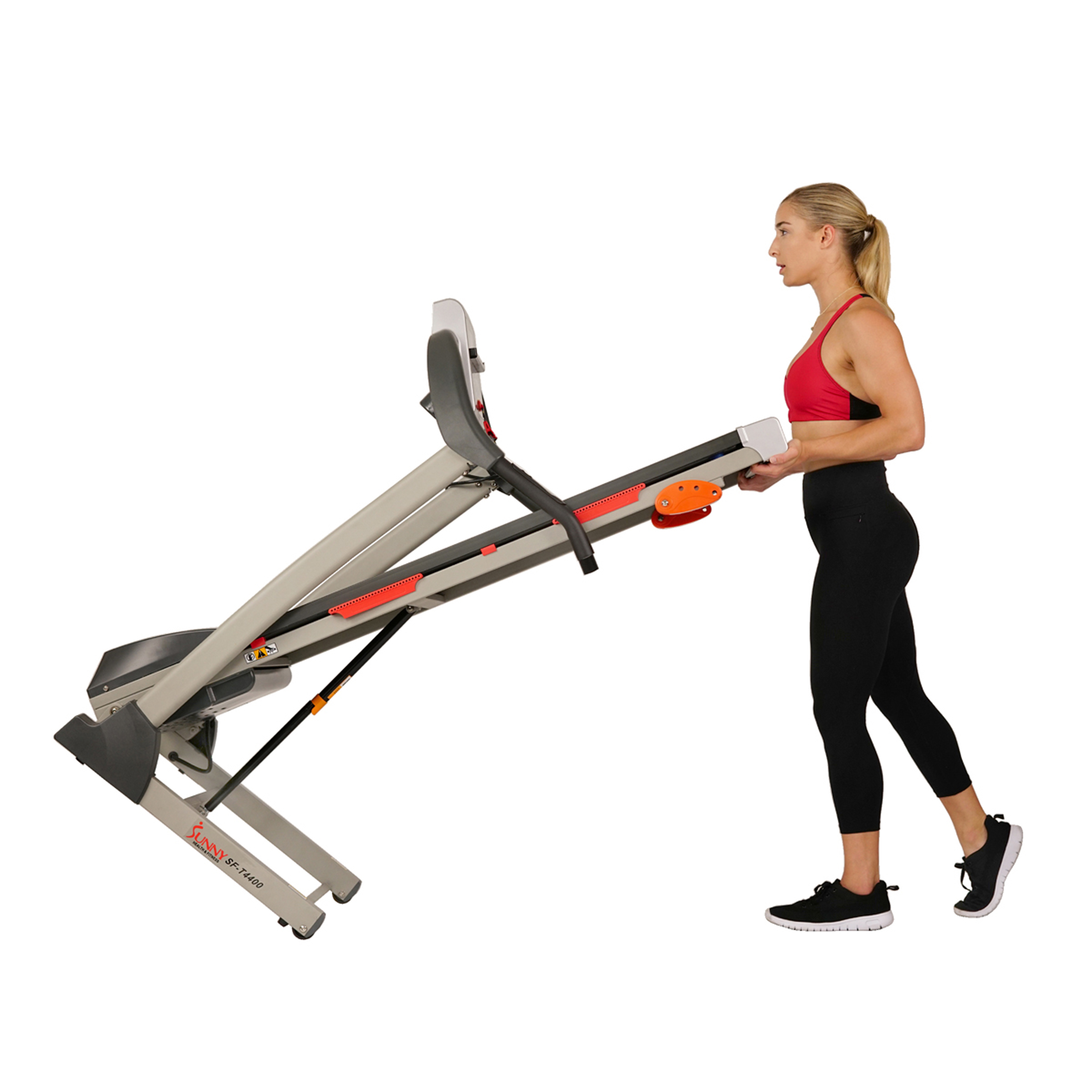 Sunny Health & Fitness Treadmill with Manual Incline, Pulse Sensors, Folding, LCD Monitor for Exercise SF-T4400 - image 9 of 13