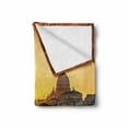 thumbnail image 2 of Fall Soft Flannel Fleece Blanket, Sunset at Tiber River St Peter Rome City Italy Europe Romantic Image Print, Cozy Plush for Indoor and Outdoor Use, 50" x 60", Marigold Yellow Black, by Ambesonne, 2 of 6