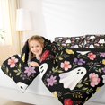 thumbnail image 3 of Homewish Halloween Ghost Twin Bedding for Kids Girls, Wildlife Autumn Floral Bedding Comforter Set, Black Reversible, 7-Piece, 3 of 7