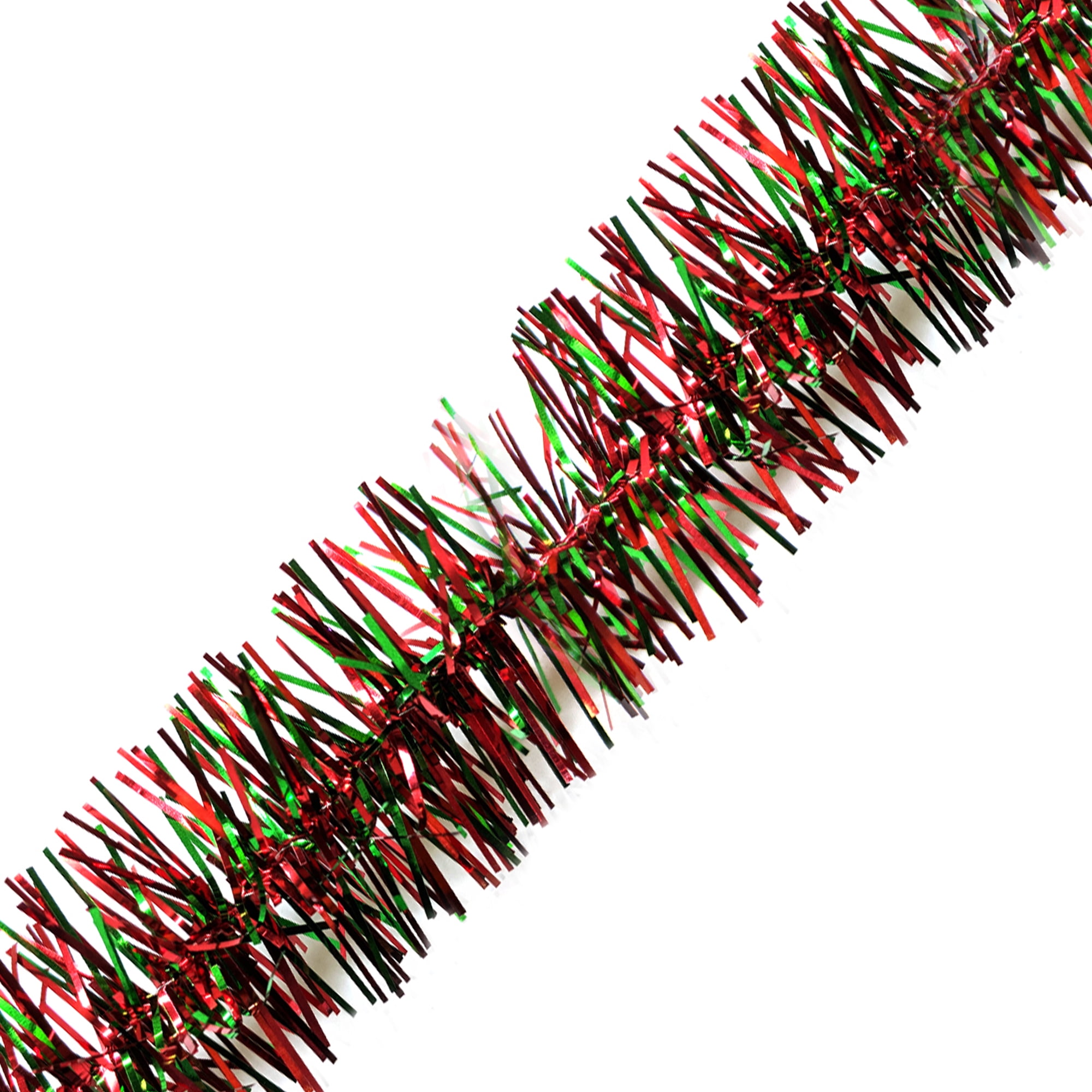 50 Ft Theme Silky Tinsel Garland, Red/Green