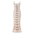 thumbnail image 7 of Lamuusaa Women's Summer Long Skinny Sling Dress SleevelessRuched Contrast Color Tie Up Dress, 7 of 7